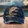 Maxcorners Striped Bass Deep Blue Camo Splash Multicolor Options Personalized Name (12 Fish Species)
