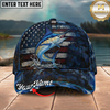 Maxcorners Striped Bass Deep Blue Camo Splash Multicolor Options Personalized Name (12 Fish Species)