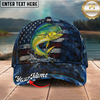 Maxcorners Striped Bass Deep Blue Camo Splash Multicolor Options Personalized Name (12 Fish Species)