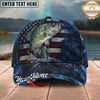 Maxcorners Striped Bass Deep Blue Camo Splash Multicolor Options Personalized Name (12 Fish Species)