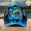 Maxcorners Walleye Ocean Wave Americana Stitch Multicolor Options Personalized Name (12 Fish Species)