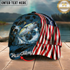 Maxcorners Catfish USA Flag Patriotic Style Multicolor Options Personalized Name (12 Fish Species)