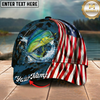 Maxcorners Catfish USA Flag Patriotic Style Multicolor Options Personalized Name (12 Fish Species)