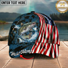 Maxcorners Catfish USA Flag Patriotic Style Multicolor Options Personalized Name (12 Fish Species)