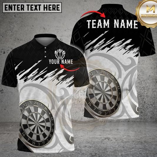 Maxcorners Dartboard Gold Trim Minimalist Design Multicolor Options Personalized Name, Team Name 3D Shirt (2 Colors)