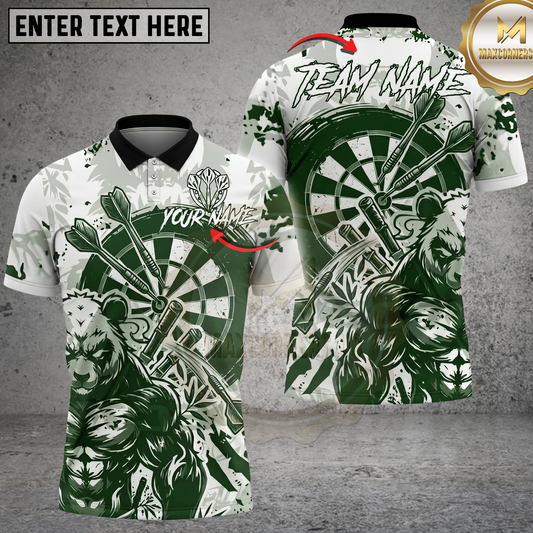 Maxcorners Panda Dartboard Ink Style Multicolor Options Personalized Name, Team Name 3D Shirt (4 Colors)