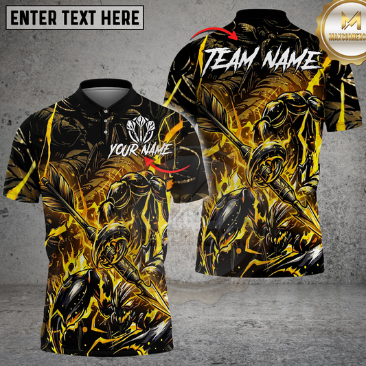 Maxcorners Darts Fire Scorpion Warrior Multicolor Options Personalized Name, Team Name 3D Shirt (4 Colors)