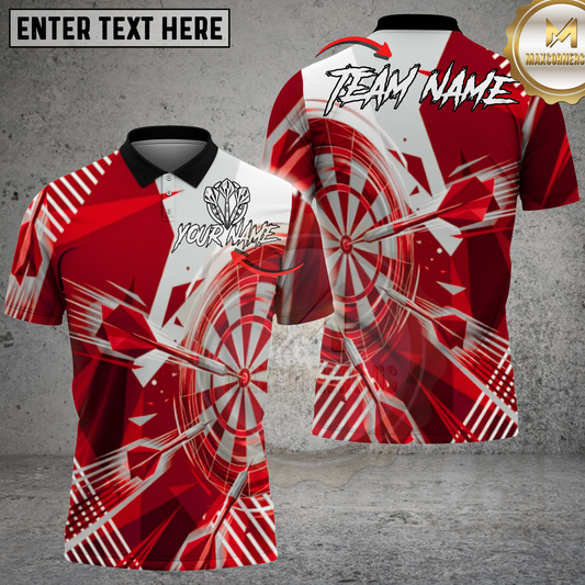 Maxcorners Darts Bullseye Geometric Burst Multicolor Options Personalized Name, Team Name 3D Shirt (4 Colors)