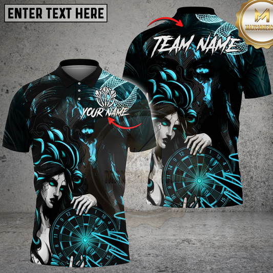 Maxcorners Darts Medusa Gothic Queen Multicolor Options Personalized Name, Team Name 3D Shirt (4 Colors)