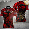 Maxcorners Raven Darts Red Gothic Roses Multi Options Personalized Name, Team Name Unisex 3D Shirt (4 Colors)