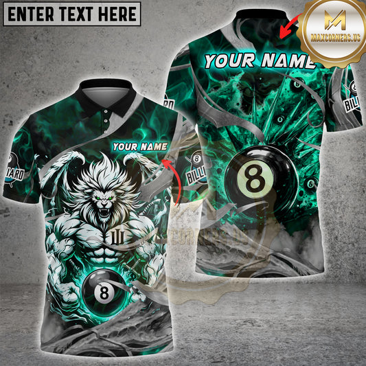 Maxcorners Billiards Shirt Fierce White Werewolf Smoke Art Multicolor Options Personalized Name, Team Name 3D Shirt (4 Colors)