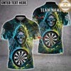 Maxcorners Darts Grim Reaper Neon Fire Skull Blue Pink Lightning Personalized Name, Team Name 3D Shirt (4 Colors)