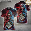 Maxcorners Darts Grim Reaper Neon Fire Skull Blue Pink Lightning Personalized Name, Team Name 3D Shirt (4 Colors)