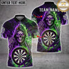 Maxcorners Darts Grim Reaper Neon Fire Skull Blue Pink Lightning Personalized Name, Team Name 3D Shirt (4 Colors)
