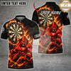 Maxcorners Bull Darts Flaming Dartboard Multi Options Personalized Name, Team Name Unisex 3D Shirt (4 Colors)