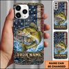 Maxcorners Fishing American Flag Design Personalized Name Phone Case (12 Fish Species)