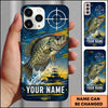 Maxcorners Fishing Blue Target and Offshore Fishing Boat Design Personalized Name Phone Case (12 Fish Species)
