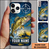 Maxcorners Fishing Blue Target and Offshore Fishing Boat Design Personalized Name Phone Case (12 Fish Species)