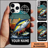 Maxcorners Fishing Retro Target and Fishing Lure Design Personalized Name Phone Case (12 Fish Species)