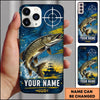 Maxcorners Fishing Blue Target and Offshore Fishing Boat Design Personalized Name Phone Case (12 Fish Species)