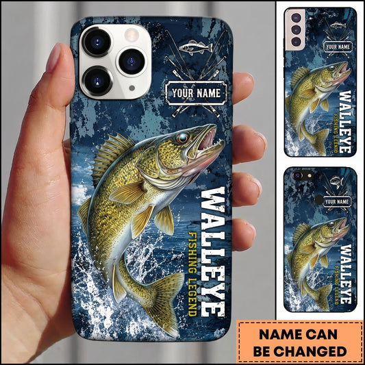 Maxcorners Fishing Fishing Legend Design Personalized Name Phone Case (12 Fish Species)