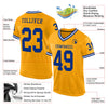 Maxcorners Custom Gold Royal-White Mesh Authentic Throwback Football Jersey LM2605