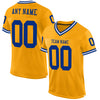Maxcorners Custom Gold Royal-White Mesh Authentic Throwback Football Jersey LM2605