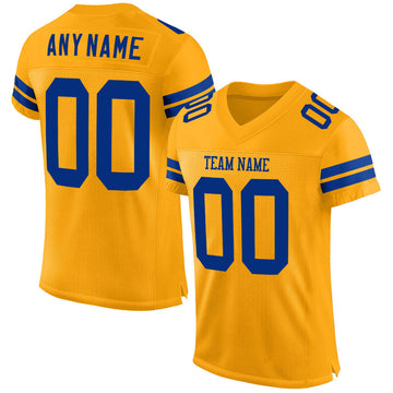Maxcorners Custom Gold Royal Mesh Authentic Football Jersey LM2605