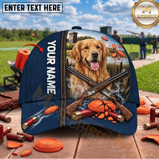 Maxcorners Navy Blue Labrador Shotgun Shells Trap Shooting Personalized Name 3D Cap
