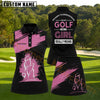 Maxcorners Golf Like A Girl Pink And Black Golf Personalized Name 3D Golf Shirt and Golf Skirt