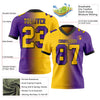 Maxcorners Custom Purple Yellow-Black Authentic Gradient Fashion Football Jersey LM2605