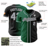 Maxcorners Custom Black Gray-Kelly Green Authentic Gradient Fashion Baseball Jersey LM2605