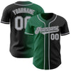 Maxcorners Custom Black Gray-Kelly Green Authentic Gradient Fashion Baseball Jersey LM2605