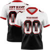 Maxcorners Custom White Black-Red Authentic Gradient Square Shape 7V7 Flag Football Jersey LM2605