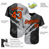 Maxcorners Custom Graffiti Pattern Orange Black-Gray 3D Scratch Authentic Baseball Jersey LM2605