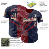 Maxcorners Custom White Red-Royal Premium American Flag Fashion Baseball Jersey LM0210