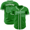Maxcorners Custom Grass Green White Authentic Baseball Jersey LM2605