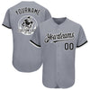 Maxcorners Custom Gray Black-White Authentic Baseball Jersey LM2605