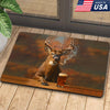Maxcorners Deer Smoking & Bar Glassware Doormat - Funny Hunting Cabin Rug, Man Cave & Outdoor Decor Gift LM1611