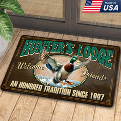 Maxcorners Personalized Mallard Duck Doormat – Funny Hunting Welcome Mat with Custom Year, Rustic Cabin & Lodge Decor LM1611