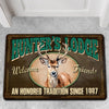 Maxcorners Personalized Hunter Lodge Deer Doormat - Custom Year, Rustic Cabin Welcome Mat for Hunters & Outdoor Decor LM1611