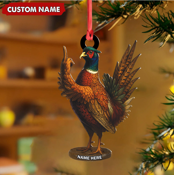 Maxcorners Personalized Funny Pheasant Acrylic Ornament - Custom Christmas Gift for Hunters & Bird Lovers LM0411