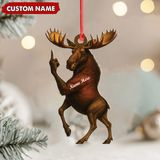 Maxcorners Personalized Funny Moose Acrylic Christmas Ornament - Custom Decoration Holiday Gift for Hunters LM0411