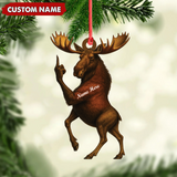 Maxcorners Personalized Funny Moose Acrylic Christmas Ornament - Custom Decoration Holiday Gift for Hunters LM0411