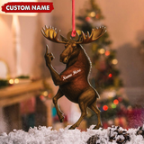 Maxcorners Personalized Funny Moose Acrylic Christmas Ornament - Custom Decoration Holiday Gift for Hunters LM0411