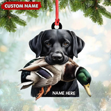 Maxcorners Personalized Hunting Dog Acrylic Ornament - Personalized Labrador Retriever & Duck Christmas Gift LM0411