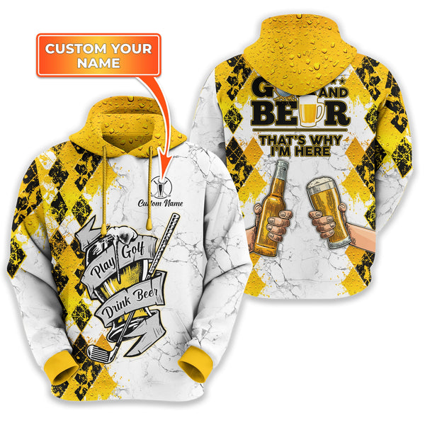 Maxcorners Play Golf Drink Beer Custom Golf Polo Shirt, Funny Golf Shirt, Golf & Beer Gift For Men