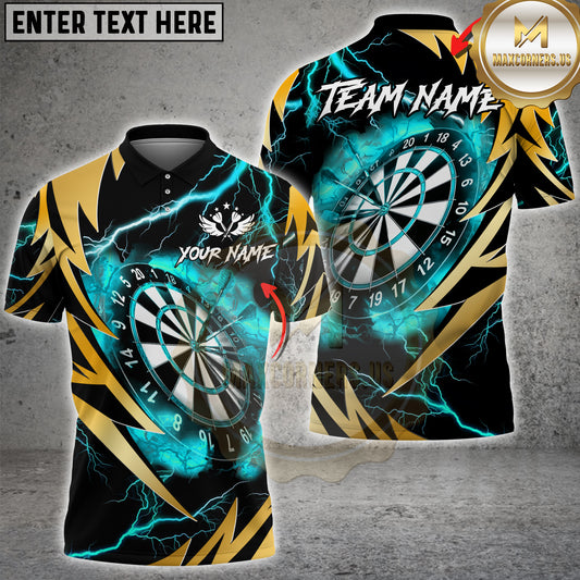 Maxcorners Darts Team Shirt Electric Target Strike Multicolor Options Personalized Name, Team Name 3D Shirt (4 Colors)