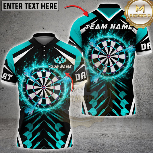 Maxcorners Darts Flaming Dartboard and Flying Darts Multicolor Customized Name, Team Name 3D Shirts