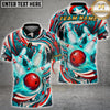 Maxcorners Bowling Patriotic Swirl Bowling Ball Pins Design Multicolor Customized Name Team Name 3D Shirts